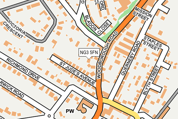 NG3 5FN map - OS OpenMap – Local (Ordnance Survey)