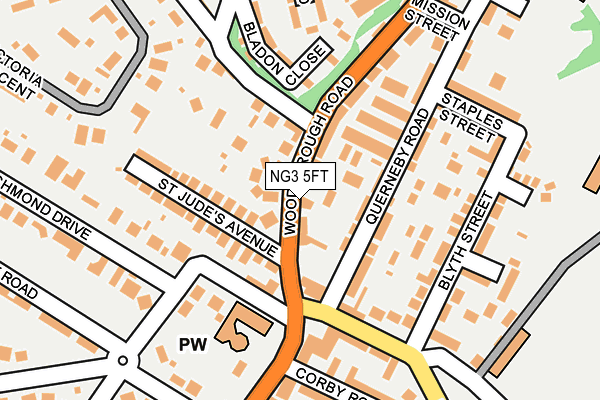 NG3 5FT map - OS OpenMap – Local (Ordnance Survey)