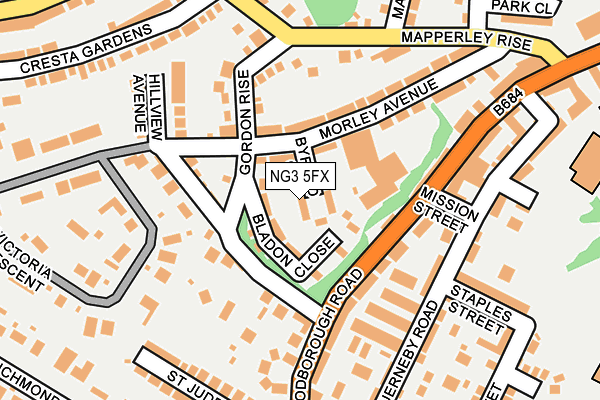 NG3 5FX map - OS OpenMap – Local (Ordnance Survey)