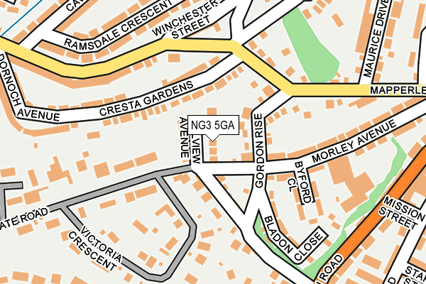 NG3 5GA map - OS OpenMap – Local (Ordnance Survey)