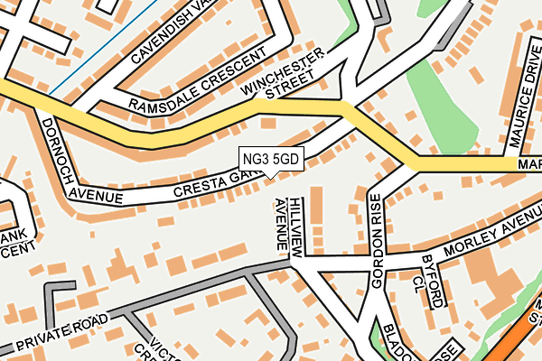NG3 5GD map - OS OpenMap – Local (Ordnance Survey)