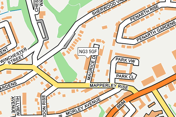 NG3 5GF map - OS OpenMap – Local (Ordnance Survey)