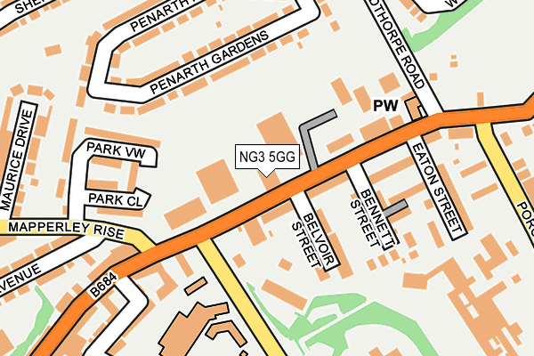 NG3 5GG map - OS OpenMap – Local (Ordnance Survey)