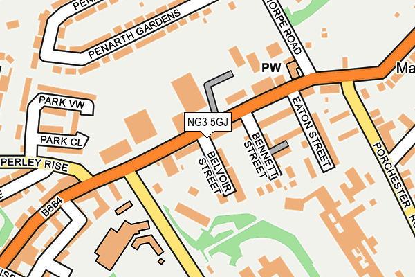 NG3 5GJ map - OS OpenMap – Local (Ordnance Survey)