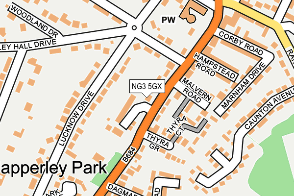 NG3 5GX map - OS OpenMap – Local (Ordnance Survey)