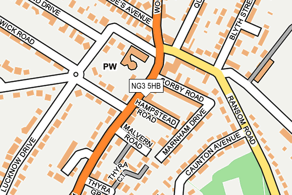 NG3 5HB map - OS OpenMap – Local (Ordnance Survey)