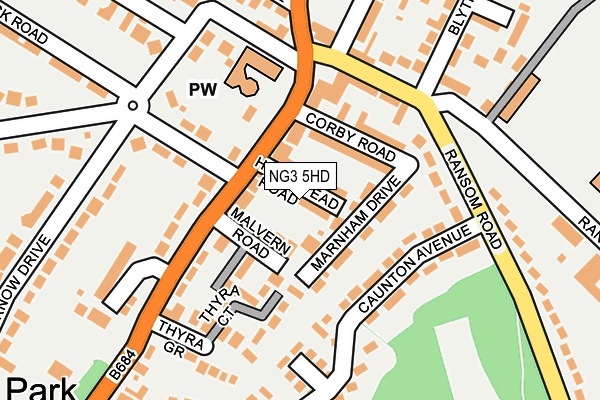 NG3 5HD map - OS OpenMap – Local (Ordnance Survey)
