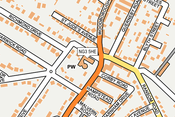 NG3 5HE map - OS OpenMap – Local (Ordnance Survey)