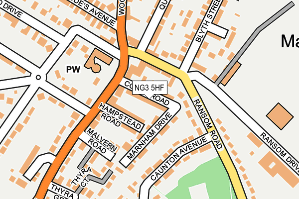 NG3 5HF map - OS OpenMap – Local (Ordnance Survey)