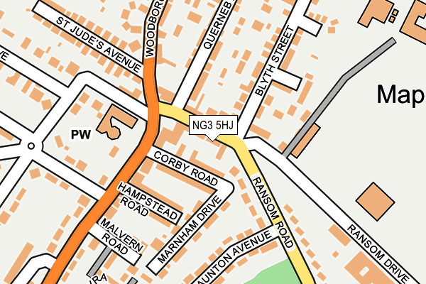NG3 5HJ map - OS OpenMap – Local (Ordnance Survey)