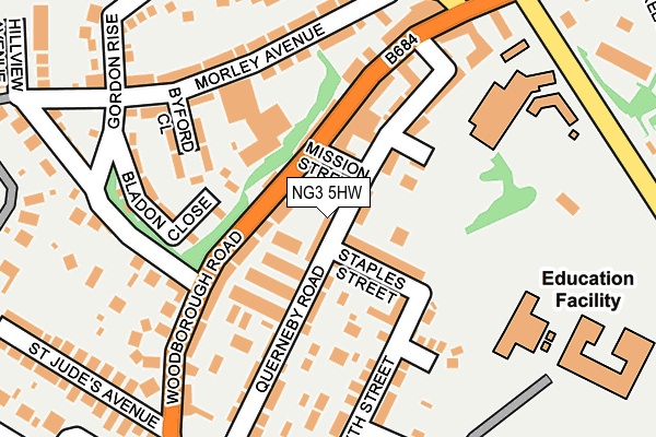 NG3 5HW map - OS OpenMap – Local (Ordnance Survey)