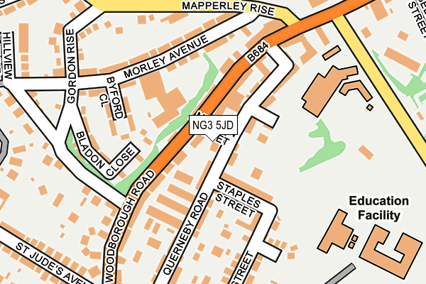 NG3 5JD map - OS OpenMap – Local (Ordnance Survey)