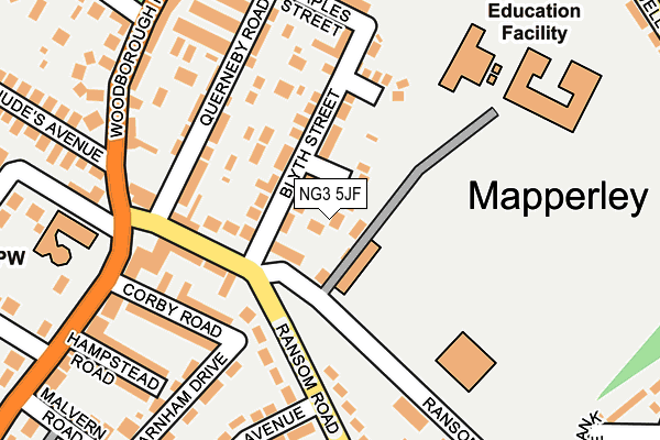 NG3 5JF map - OS OpenMap – Local (Ordnance Survey)