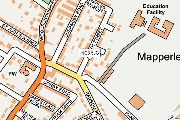 NG3 5JG map - OS OpenMap – Local (Ordnance Survey)