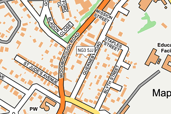NG3 5JJ map - OS OpenMap – Local (Ordnance Survey)