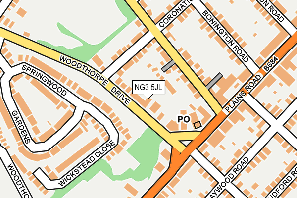 NG3 5JL map - OS OpenMap – Local (Ordnance Survey)