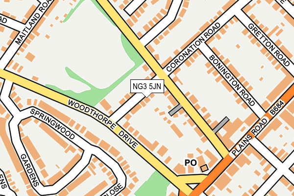 NG3 5JN map - OS OpenMap – Local (Ordnance Survey)