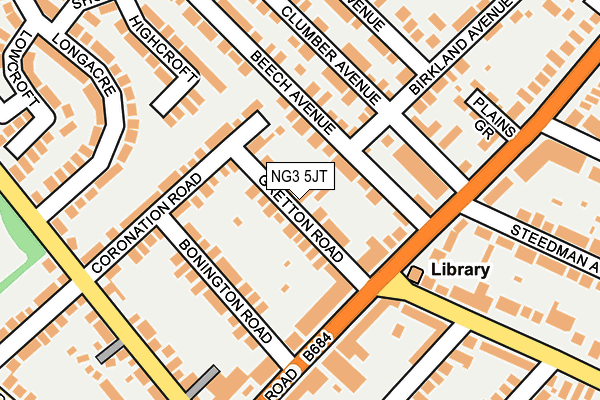 NG3 5JT map - OS OpenMap – Local (Ordnance Survey)