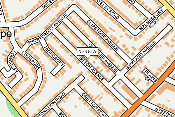 NG3 5JW map - OS OpenMap – Local (Ordnance Survey)