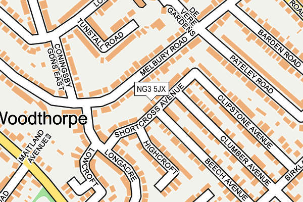 NG3 5JX map - OS OpenMap – Local (Ordnance Survey)