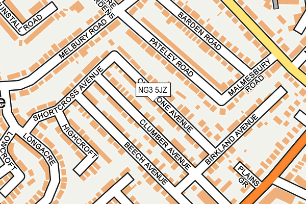 NG3 5JZ map - OS OpenMap – Local (Ordnance Survey)