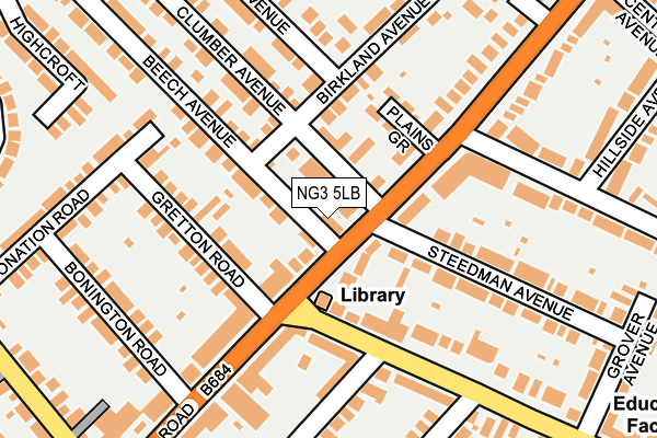 NG3 5LB map - OS OpenMap – Local (Ordnance Survey)