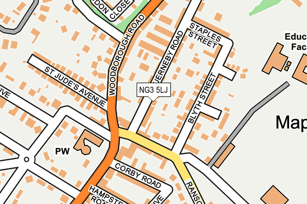 NG3 5LJ map - OS OpenMap – Local (Ordnance Survey)