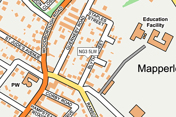 NG3 5LW map - OS OpenMap – Local (Ordnance Survey)