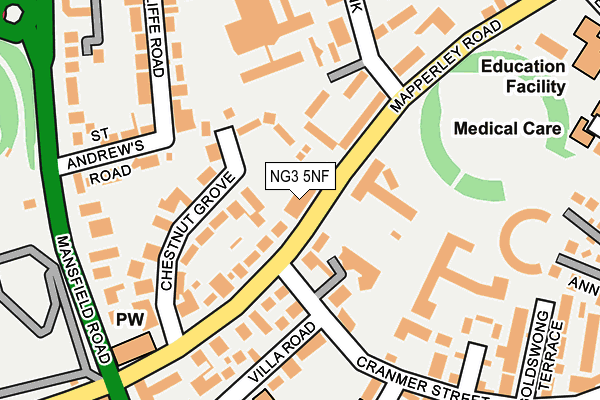NG3 5NF map - OS OpenMap – Local (Ordnance Survey)