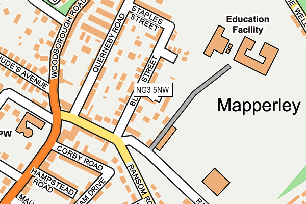 NG3 5NW map - OS OpenMap – Local (Ordnance Survey)