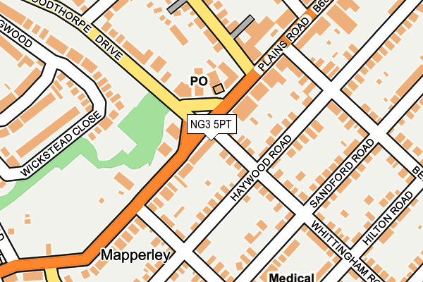 NG3 5PT map - OS OpenMap – Local (Ordnance Survey)