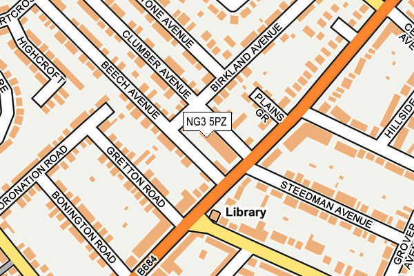 NG3 5PZ map - OS OpenMap – Local (Ordnance Survey)