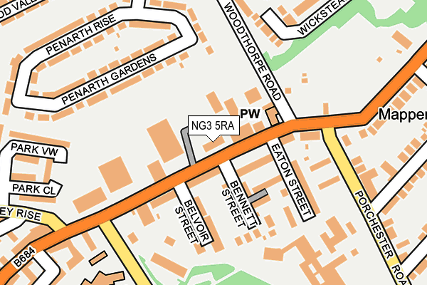 NG3 5RA map - OS OpenMap – Local (Ordnance Survey)
