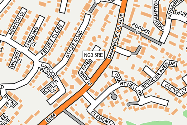 NG3 5RE map - OS OpenMap – Local (Ordnance Survey)