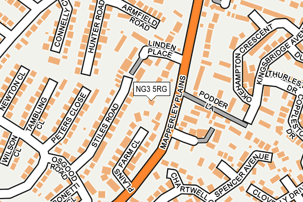 NG3 5RG map - OS OpenMap – Local (Ordnance Survey)