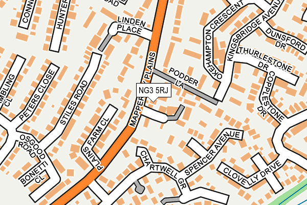 NG3 5RJ map - OS OpenMap – Local (Ordnance Survey)