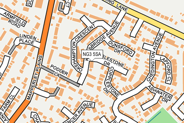 NG3 5SA map - OS OpenMap – Local (Ordnance Survey)