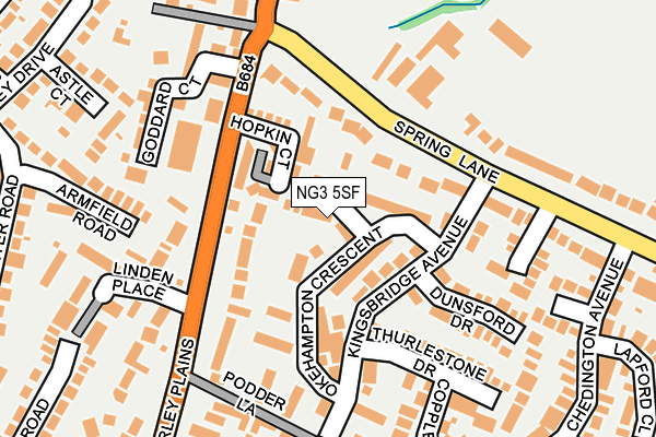 NG3 5SF map - OS OpenMap – Local (Ordnance Survey)
