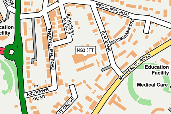 NG3 5TT map - OS OpenMap – Local (Ordnance Survey)