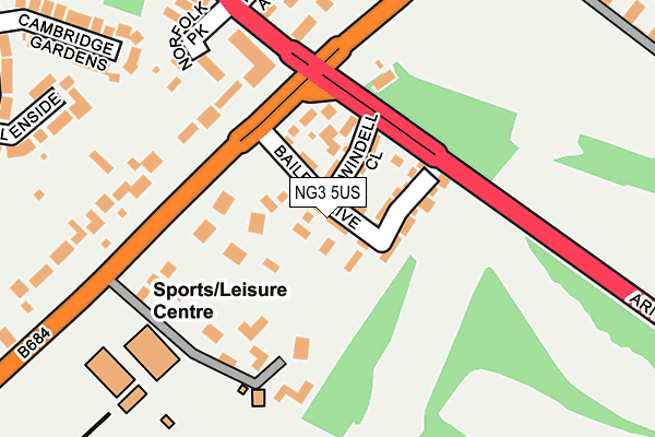 NG3 5US map - OS OpenMap – Local (Ordnance Survey)
