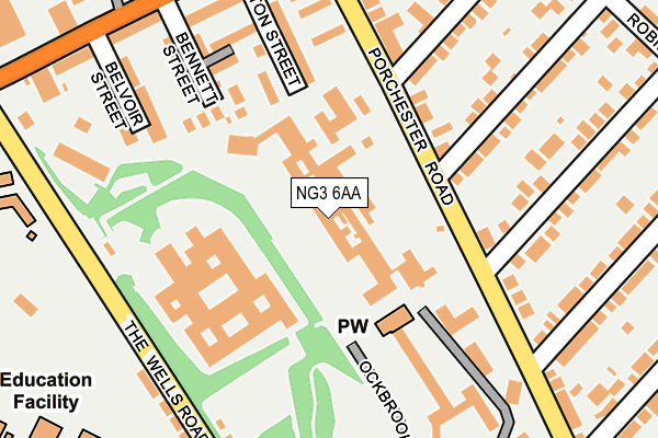 NG3 6AA map - OS OpenMap – Local (Ordnance Survey)