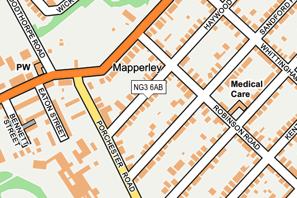NG3 6AB map - OS OpenMap – Local (Ordnance Survey)