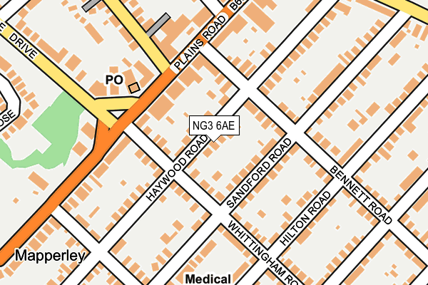 NG3 6AE map - OS OpenMap – Local (Ordnance Survey)