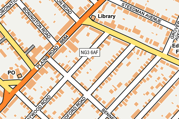 NG3 6AF map - OS OpenMap – Local (Ordnance Survey)