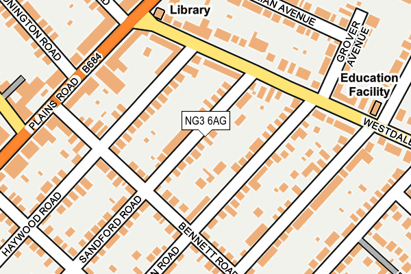 NG3 6AG map - OS OpenMap – Local (Ordnance Survey)
