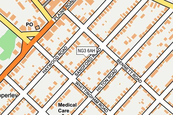 NG3 6AH map - OS OpenMap – Local (Ordnance Survey)