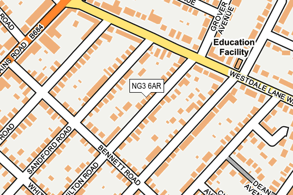 NG3 6AR map - OS OpenMap – Local (Ordnance Survey)