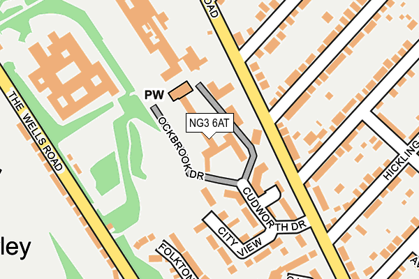 NG3 6AT map - OS OpenMap – Local (Ordnance Survey)