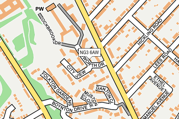 NG3 6AW map - OS OpenMap – Local (Ordnance Survey)