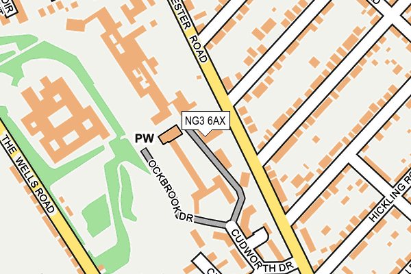 NG3 6AX map - OS OpenMap – Local (Ordnance Survey)